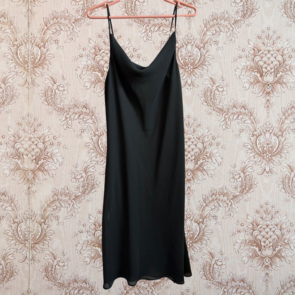 New York & Company Black Slip Midi Dress | Size 12